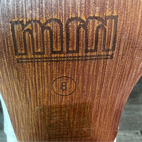 MM Pointed Toe Ankle Booties with Wooden Heel - White - Picture 12 of 12